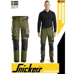   Snickers ALLROUNDWORK KHAKIGREEN strech slim fit prémium deréknadrág - munkaruha
