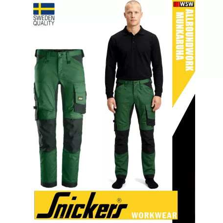 Snickers ALLROUNDWORK FORESTGREEN strech slim fit prémium deréknadrág - munkaruha