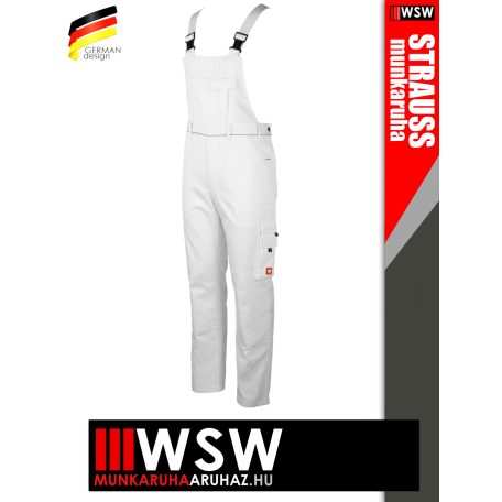 Engelbert Strauss CLASSIC WHITE erősített anyagú 315 g/m² technikai kantárosnadrág - munkaruha