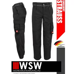   .Engelbert Strauss CLASSIC BLACK erősített anyagú 315 g/m² technikai munkanadrág - munkaruha