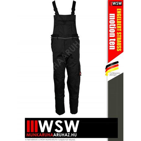 .Engelbert Strauss CLASSIC BLACK erősített anyagú 315 g/m² technikai kantárosnadrág - munkaruha