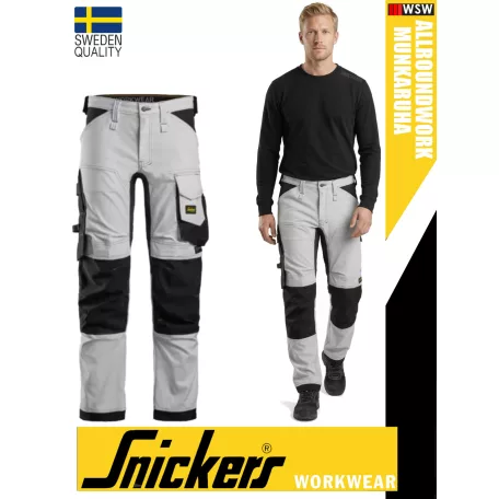 Snickers ALLROUNDWORK WHITE technikai kopásbiztos strech deréknadrág - munkaruha