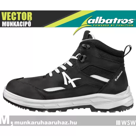 Albatros VECTOR BLACK S3 prémium fémbetétes munkacipő - munkabakancs