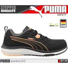   Puma STEPPER BLACK S1PS ESD technikai fémbetétes prémium női munkacipő - munkavédelmi cipő