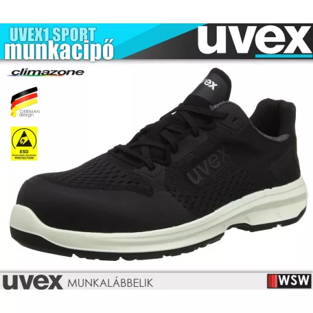Uvex SPORT BLACK S1 technikai munkacipő - munkabakancs