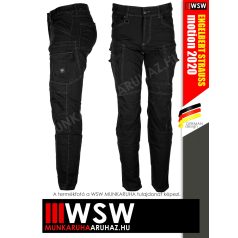   .Engelbert Strauss VINTAGE BLACK cordura stretch technikai sokzsebes deréknadrág - munkaruha