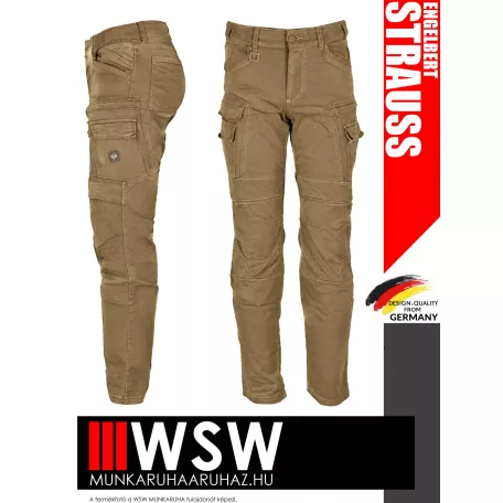 .Engelbert Strauss VINTAGE SEPIA cordura stretch technikai sokzsebes deréknadrág - munkaruha