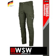   .Engelbert Strauss VINTAGE DISGUISEGREEN cordura stretch technikai sokzsebes deréknadrág - munkaruha