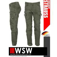   .Engelbert Strauss VINTAGE DISGUISEGREEN cordura stretch technikai sokzsebes deréknadrág - munkaruha