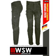   .Engelbert Strauss VINTAGE DISGUISEGREEN cordura stretch technikai sokzsebes deréknadrág - munkaruha