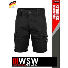   .Engelbert Strauss VINTAGE BLACK cordura stretch technikai sokzsebes rövidnadrág - munkaruha