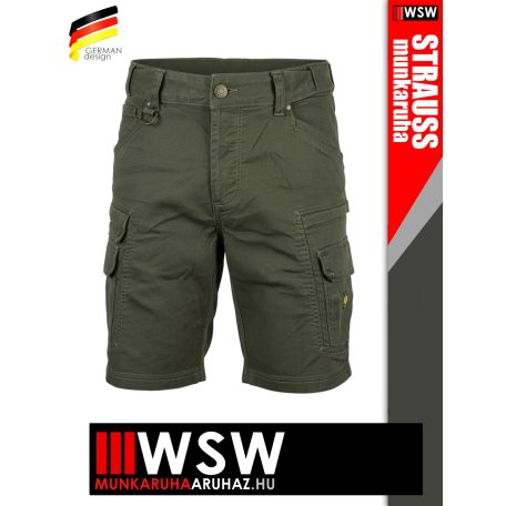 .Engelbert Strauss VINTAGE DISGUISE GREEN cordura stretch technikai sokzsebes rövidnadrág - munkaruha