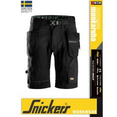   Snickers FLEXIWORK BLACK technikai stretch lengőzsebes rövidnadrág - munkaruha
