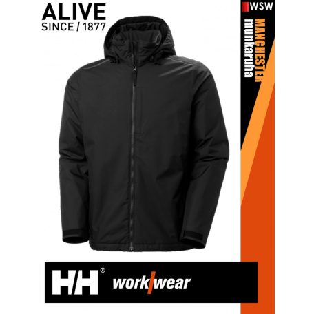 Helly Hansen MANCHESTER BLACK prémium technikai férfi bélelt vízálló kabát - munkaruha