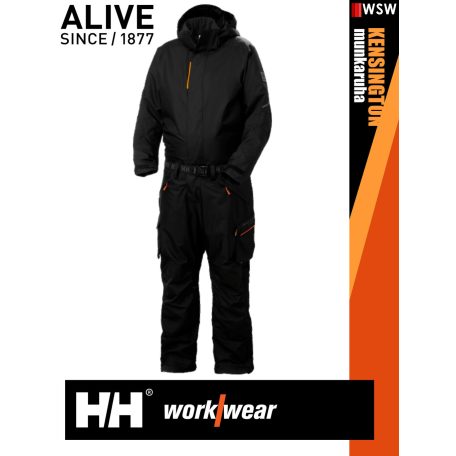 Helly Hansen KENSINGTON BLACK téli bélelt lengőzseb felcsatolós technikai overál kezes-lábas - munkaruha