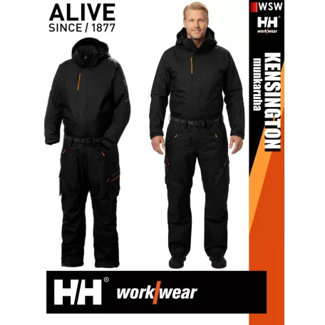 Helly Hansen KENSINGTON BLACK téli bélelt lengőzseb felcsatolós technikai overál kezes-lábas - munkaruha
