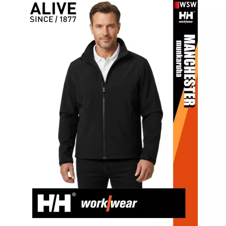 Helly Hansen MANCHESTER BLACK prémium technikai férfi softshell kabát - munkaruha