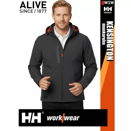 Helly Hansen KENSINGTON DARKGREY kapucnis softshell kabát - munkaruha