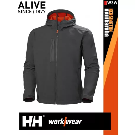 Helly Hansen KENSINGTON DARKGREY kapucnis softshell kabát - munkaruha