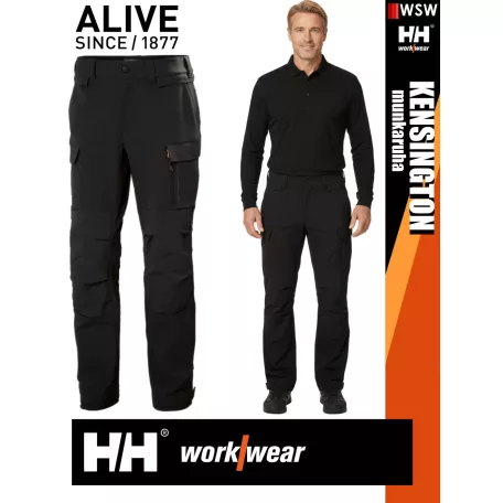 Helly Hansen KENSINGTON BLACK CONNECT lengőzseb cipzáros rugalmas deréknadrág - munkaruha