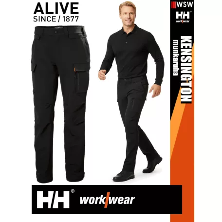 Helly Hansen KENSINGTON BLACK CONNECT lengőzseb cipzáros cargo deréknadrág - munkaruha