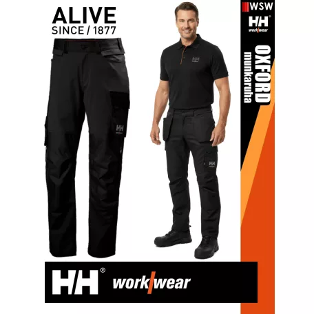 Helly Hansen OXFORD BLACK pamutgazdag 4 irányú strech lengőzseb előkészítéses deréknadrág - munkaruha