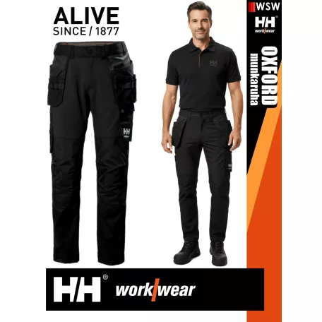 Helly Hansen OXFORD NAVYEBONY pamutgazdag 4 irányú strech deréknadrág - munkaruha