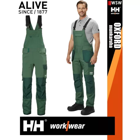 Helly Hansen OXFORD GREEN CONNECT 4 irányú strech lengőzseb előkészítéses kantáros nadrág - munkaruha