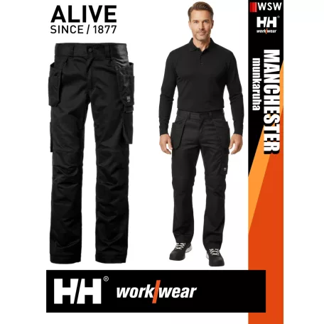 Helly Hansen MANCHESTER BLACK prémium technikai férfi oldalzsebes deréknadrág - munkaruha