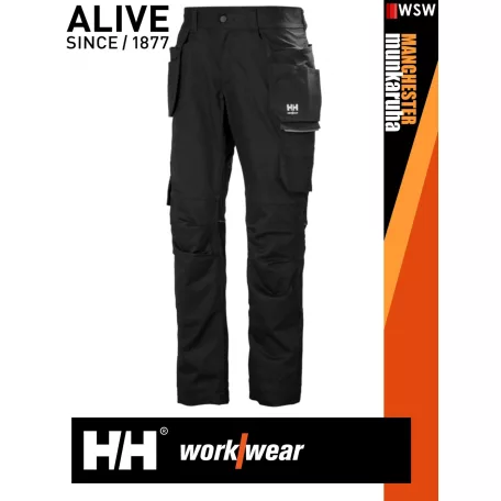 Helly Hansen MANCHESTER BLACK prémium technikai férfi oldalzsebes deréknadrág - munkaruha