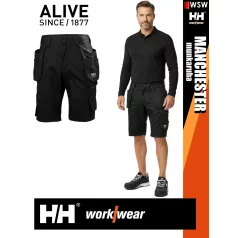   Helly Hansen MANCHESTER BLACK prémium technikai férfi lengőzsebes rövidnadrág - munkaruha
