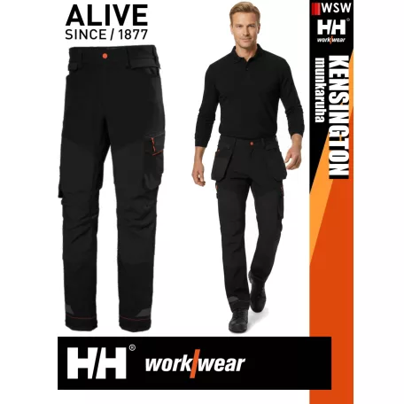 Helly Hansen KENSINGTON BLACK CONNECT lengőzseb cipzáros szellőző deréknadrág - munkaruha