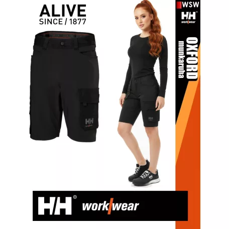 Helly Hansen OXFORD BLACK pamutgazdag 4 irányú strech lengőzseb előkészítéses női rövidnadrág - munkaruha