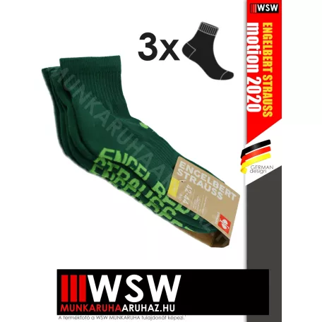 .Engelbert Strauss MOTION 2020 GREEN technikai bokazokni 3 pár - közepes munkazokni
