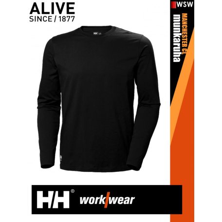 Helly Hansen MANCHESTER BLACK classic prémium hosszúujjú férfi póló - munkaruha