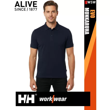 Helly Hansen EVO NAVY prémium galléros férfi póló - munkaruha