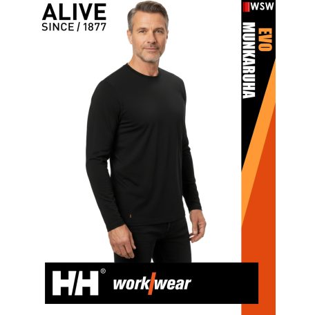 Helly Hansen EVO BLACK prémium hosszúujjú férfi póló - munkaruha