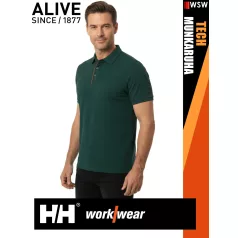   Helly Hansen TECH DARKESTSPRUCE technikai UV álló galléros férfi póló - munkaruha