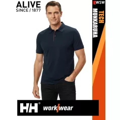   Helly Hansen TECH NAVY technikai UV álló galléros férfi póló - munkaruha