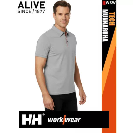 Helly Hansen TECH MIDGREY technikai UV álló galléros férfi póló - munkaruha