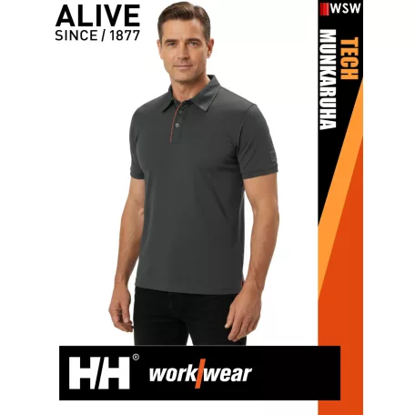Helly Hansen TECH EBONY technikai UV álló galléros férfi póló - munkaruha
