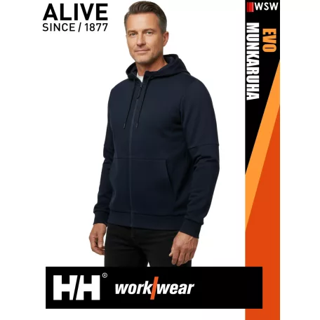 Helly Hansen EVO NAVY prémium zipzáros kapucnis férfi pulóver - munkaruha