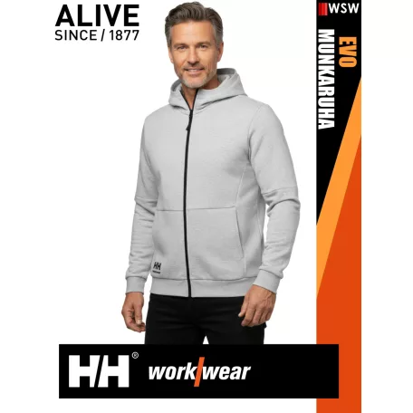 Helly Hansen EVO GREYMELANGE prémium zipzáros kapucnis férfi pulóver - munkaruha