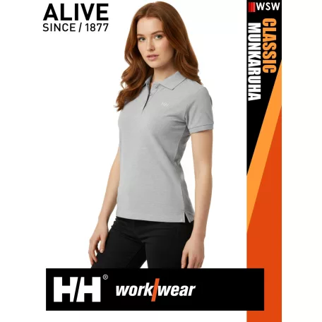 Helly Hansen CLASSIC GREYMELANGE classic prémium galléros női póló - munkaruha