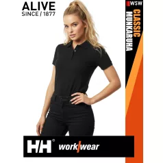   Helly Hansen CLASSIC BLACK prémium galléros női póló - munkaruha