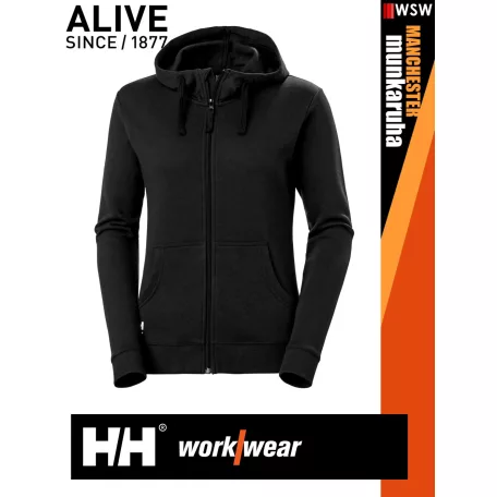Helly Hansen CLASSIC BLACK prémium technikai női kapucnis pulóver - munkaruha