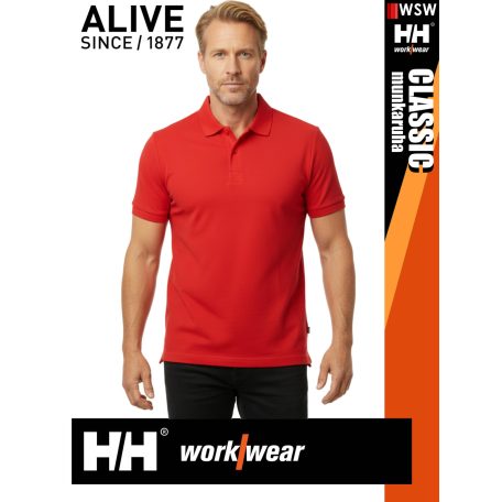 Helly Hansen CLASSIC ALERTRED prémium férfi galléros póló - munkaruha