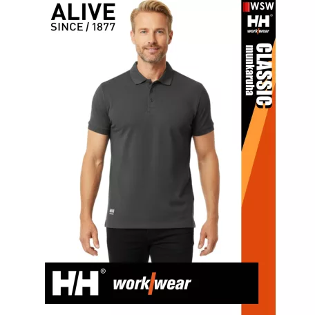 Helly Hansen CLASSIC DARKGREY prémium férfi galléros póló - munkaruha