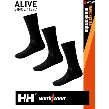 Helly Hansen MANCHESTER BLACK premium zokni 3 pár - munkaruha