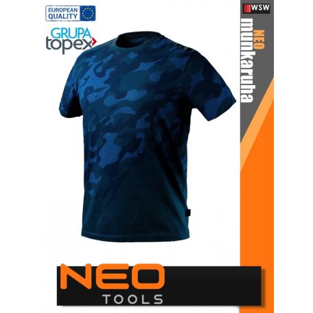 Neo Tools CAMO BLUE technikai pamut póló - munkaruha